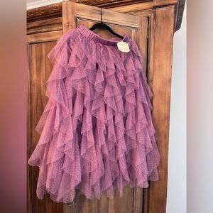 NEW. Altar'd State Layered Pink A-Line Skirt